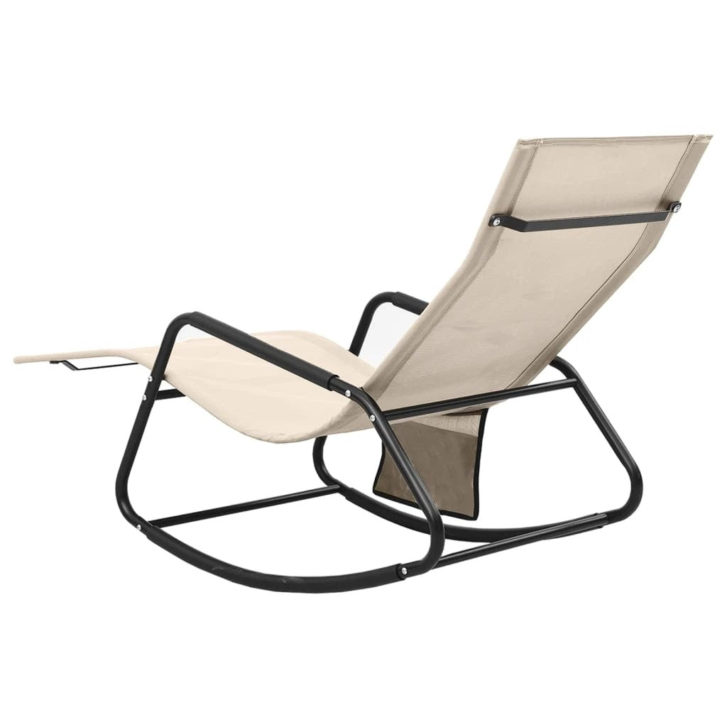 vidaXL Sun Lounger Steel and Textilene Black by vidaXL