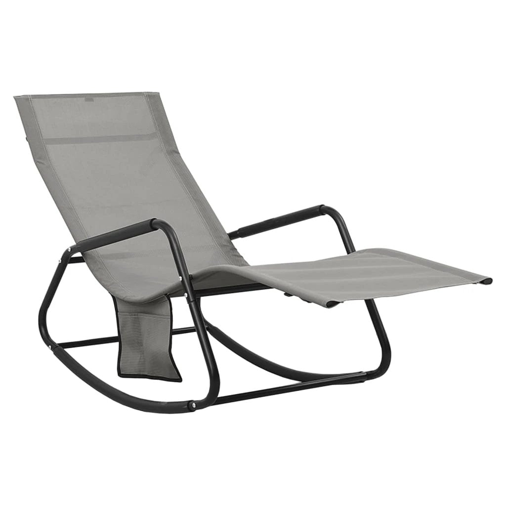 vidaXL Sun Lounger Steel and Textilene Black by vidaXL