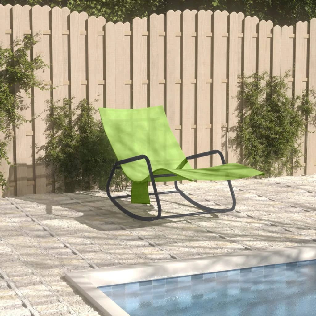 vidaXL Sun Lounger Steel and Textilene Black by vidaXL