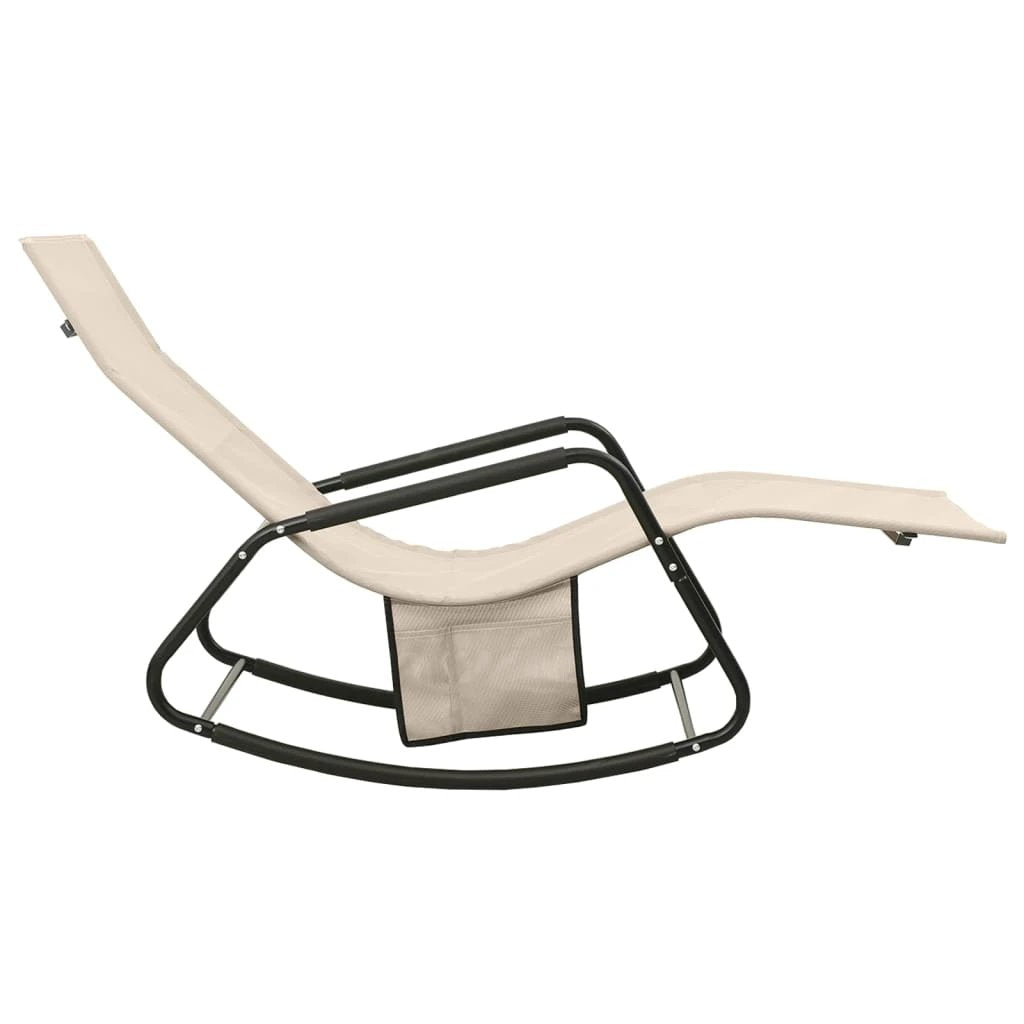 vidaXL Sun Lounger Steel and Textilene Black by vidaXL
