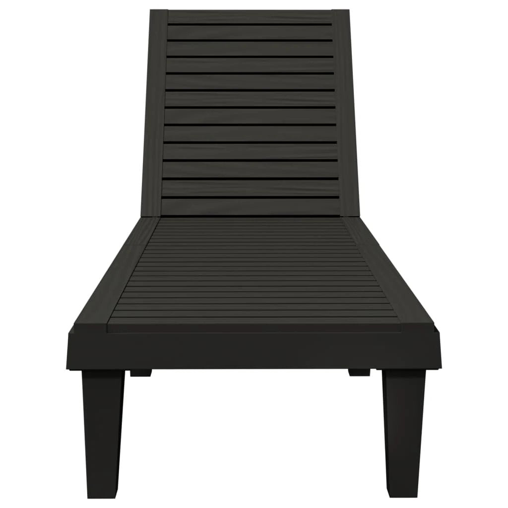 vidaXL Sun Lounger Black 155x58x83 cm Polypropylene by vidaXL