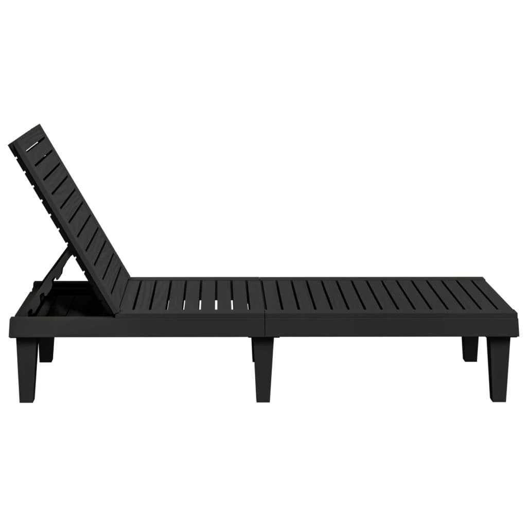vidaXL Sun Lounger Black 155x58x83 cm Polypropylene by vidaXL