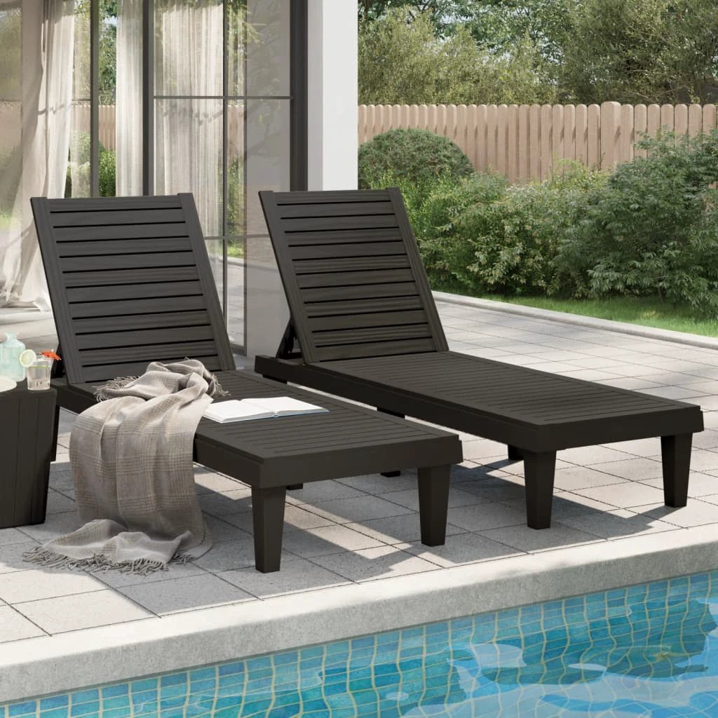 vidaXL Sun Lounger Black 155x58x83 cm Polypropylene - Sun Lounger