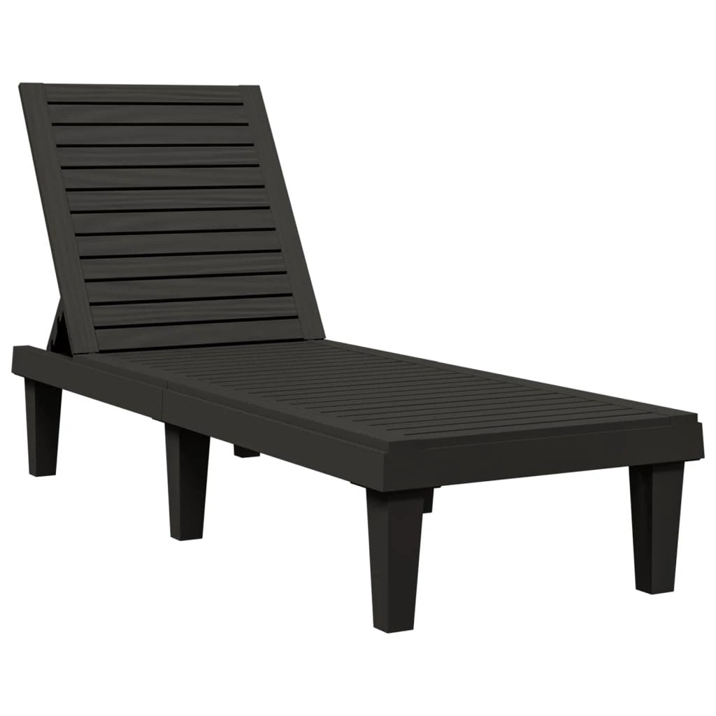 vidaXL Sun Lounger Black 155x58x83 cm Polypropylene by vidaXL