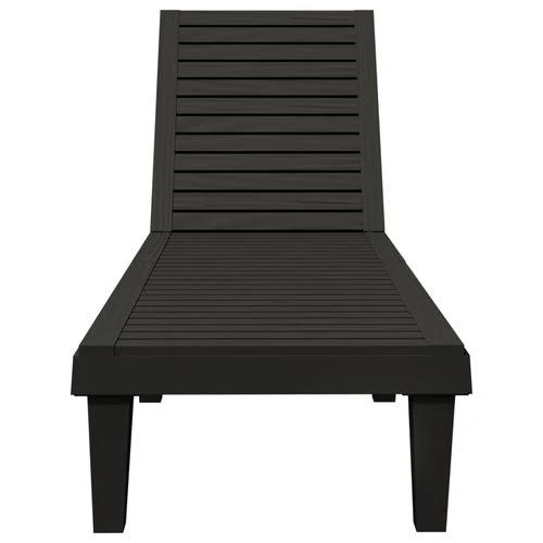 vidaXL Sun Lounger Black 155x58x83 cm Polypropylene by vidaXL