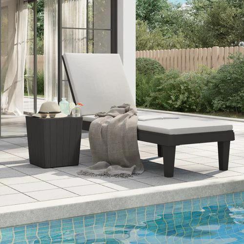 vidaXL Sun Lounger Black 155x58x83 cm Polypropylene by vidaXL