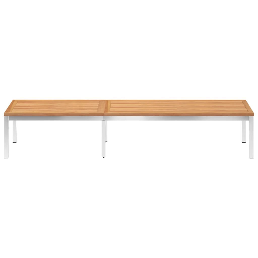 Sun Lounger Solid Acacia Wood and Stainless Steel by vidaXL