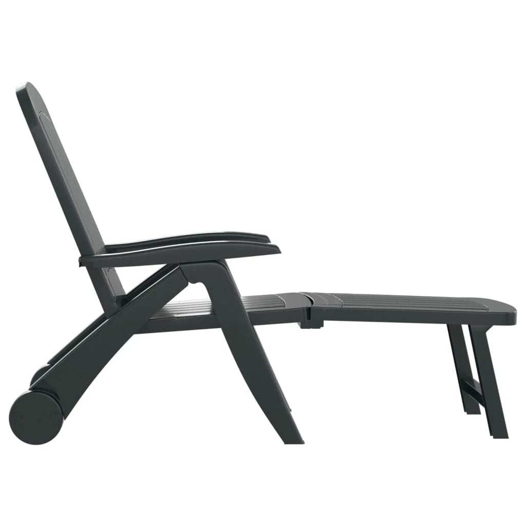 Folding Sun Lounger Polypropylene White by vidaXL