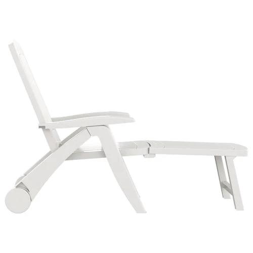 vidaXL Folding Sun Lounger Polypropylene White - Sun Lounger