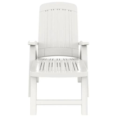 vidaXL Folding Sun Lounger Polypropylene White - Sun Lounger