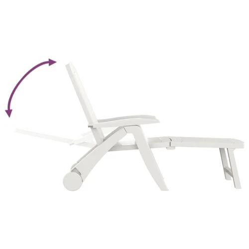 vidaXL Folding Sun Lounger Polypropylene White - Sun Lounger