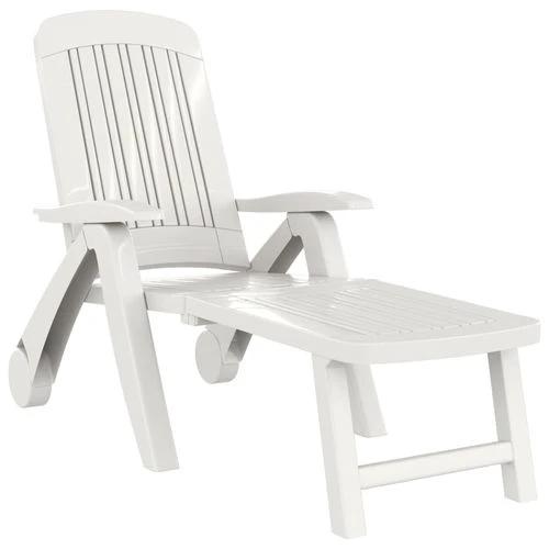 vidaXL Folding Sun Lounger Polypropylene White - Sun Lounger
