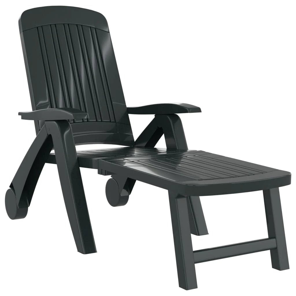 Folding Sun Lounger Polypropylene White by vidaXL