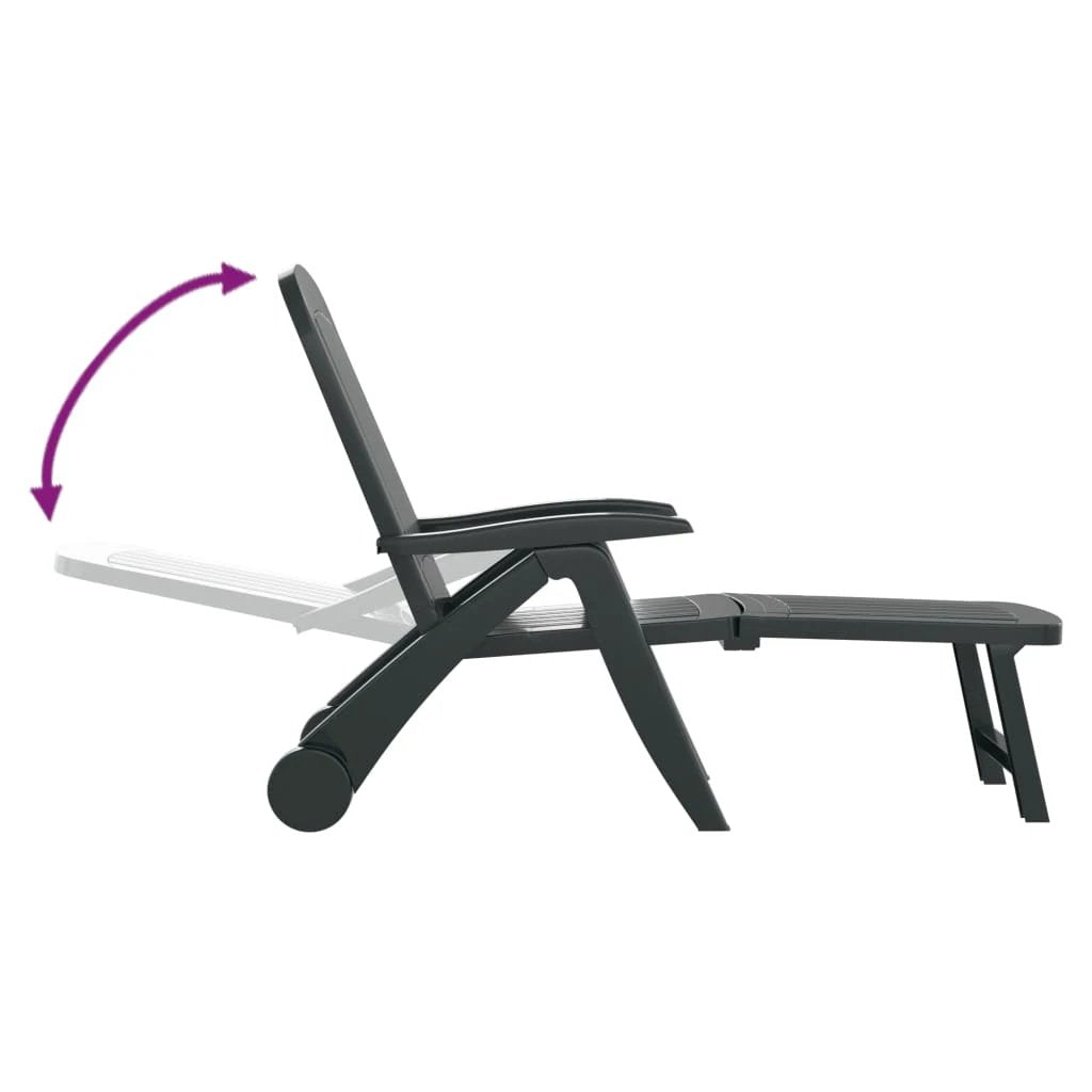Folding Sun Lounger Polypropylene White by vidaXL