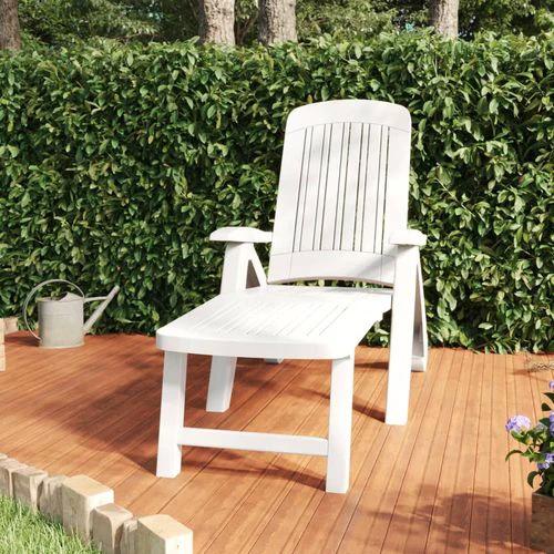 vidaXL Folding Sun Lounger Polypropylene White - Sun Lounger