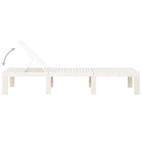 vidaXL Sun Lounger Plastic White - Sun Lounger