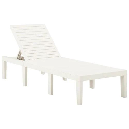 vidaXL Sun Lounger Plastic White - Sun Lounger