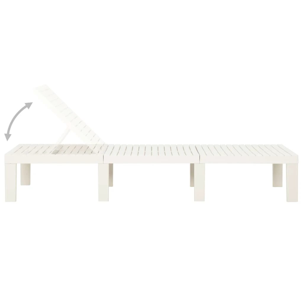 vidaXL Sun Lounger Plastic White - Sun Lounger