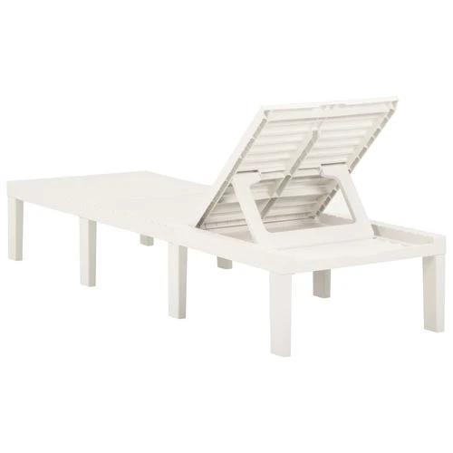 vidaXL Sun Lounger Plastic White - Sun Lounger
