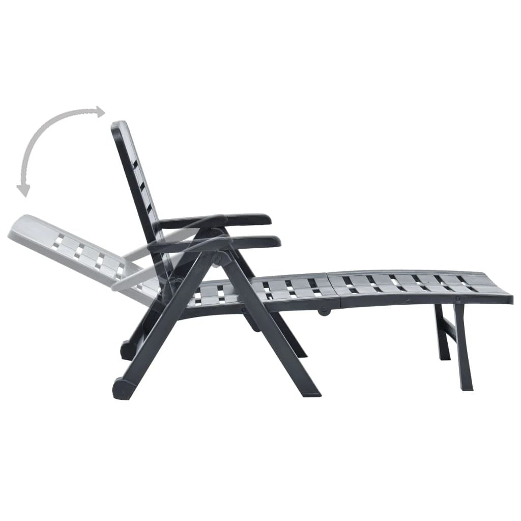 vidaXL Folding Sun Lounger Plastic White - Sun Lounger