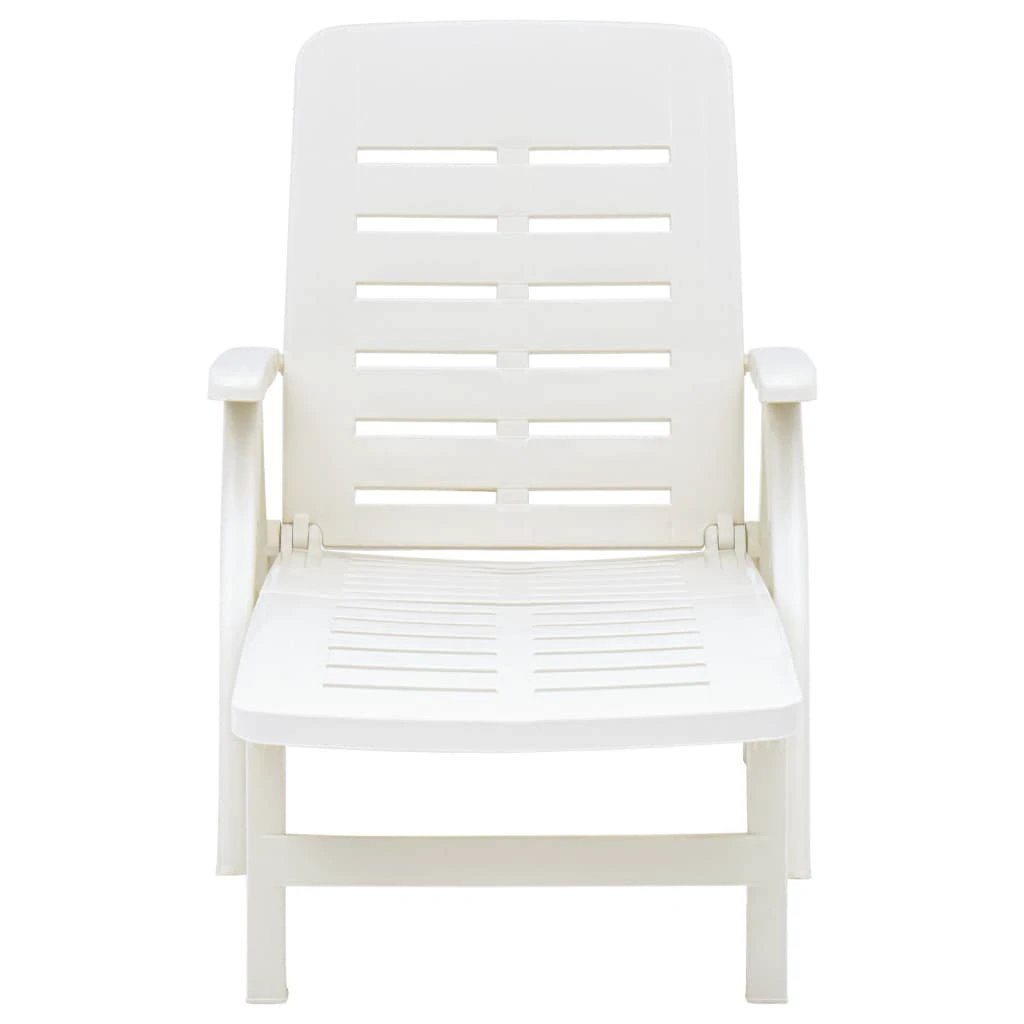 vidaXL Folding Sun Lounger Plastic White - Sun Lounger