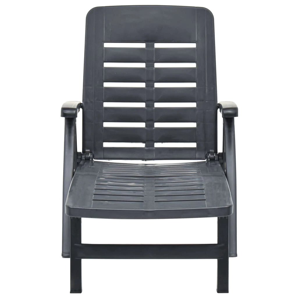 vidaXL Folding Sun Lounger Plastic White - Sun Lounger