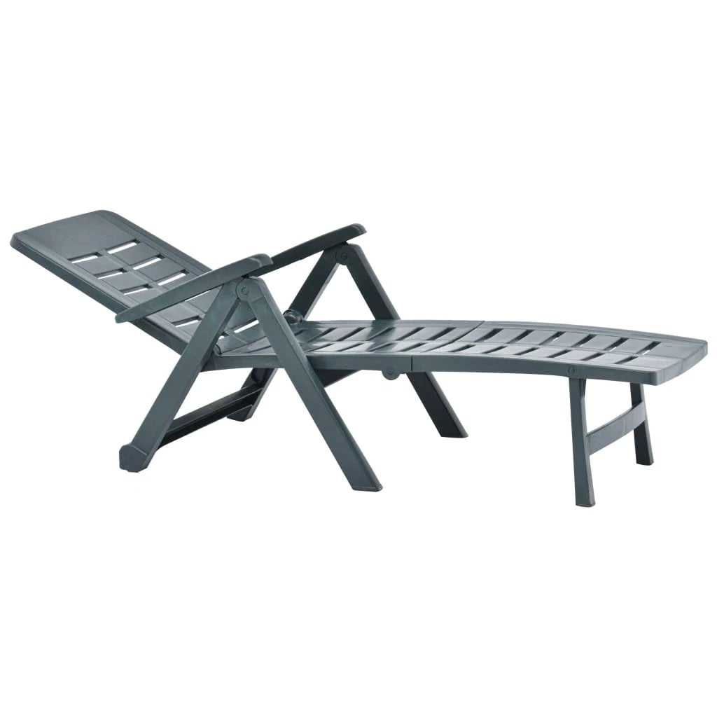 vidaXL Folding Sun Lounger Plastic White - Sun Lounger