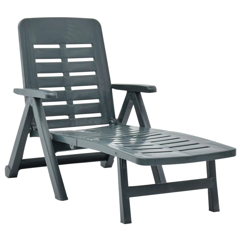 vidaXL Folding Sun Lounger Plastic White - Sun Lounger