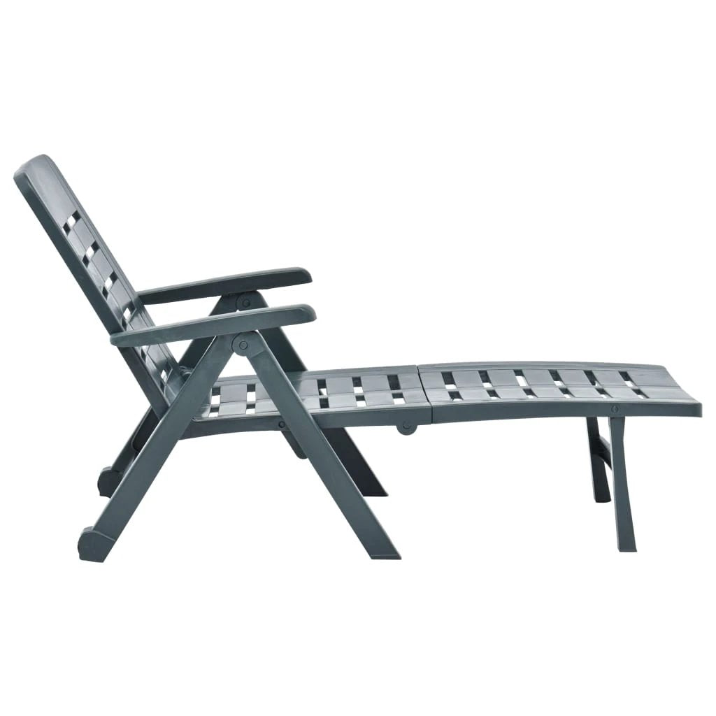 vidaXL Folding Sun Lounger Plastic White - Sun Lounger