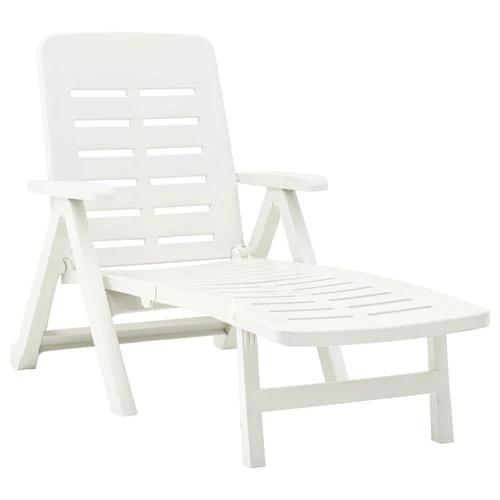 vidaXL Folding Sun Lounger Plastic White by vidaXL