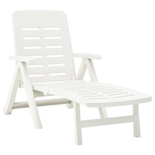 vidaXL Folding Sun Lounger Plastic White by vidaXL