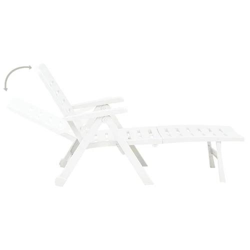 vidaXL Folding Sun Lounger Plastic White by vidaXL