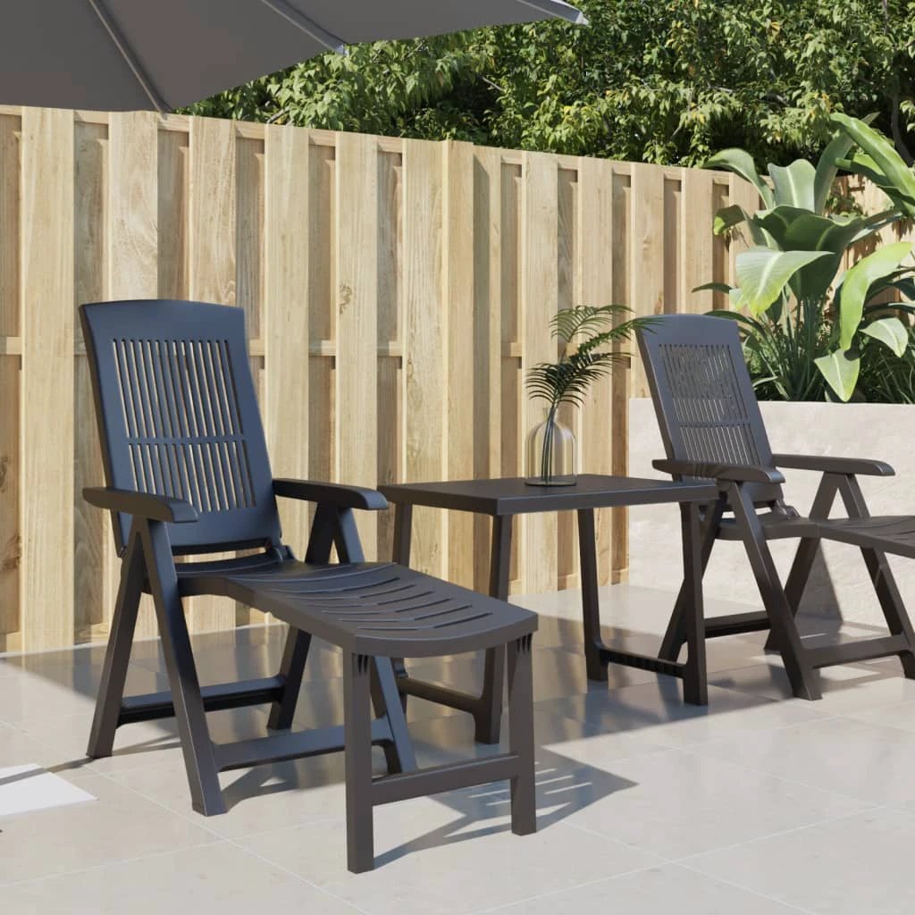vidaXL Sun Lounger White Plastic by vidaXL