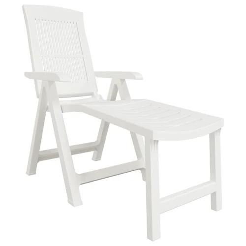 vidaXL Sun Lounger White Plastic - Sun Lounger