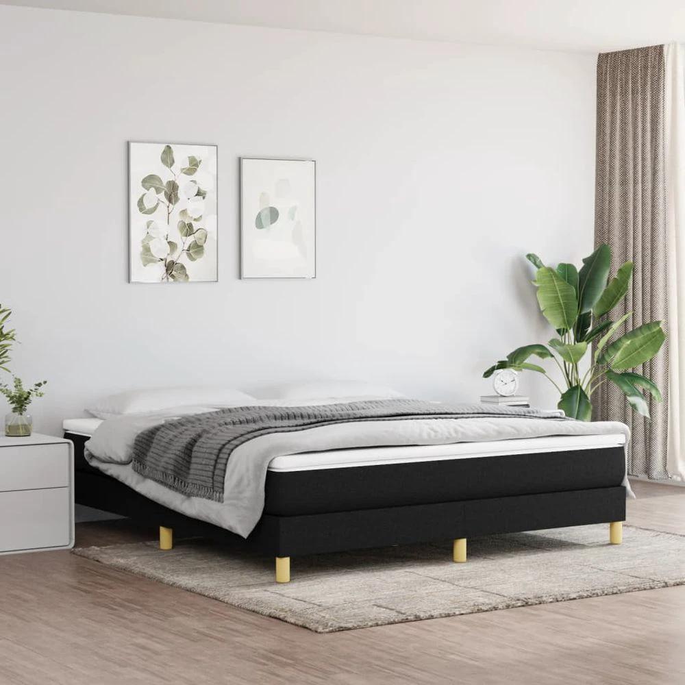 Bed Frame Black 180x200 cm vidaXL Super King Fabric by vidaXL