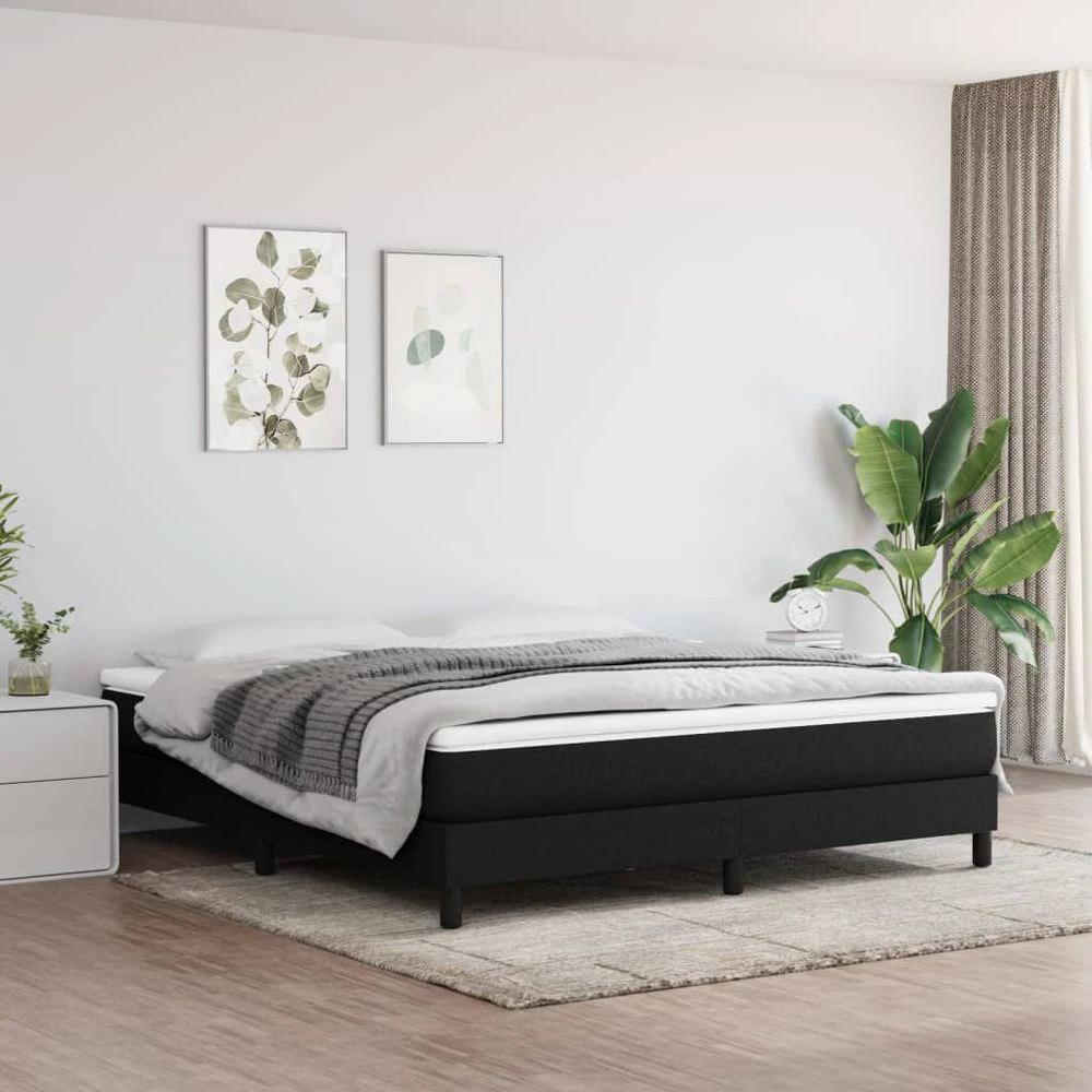 Bed Frame Black 180x200 cm vidaXL Super King Fabric by vidaXL
