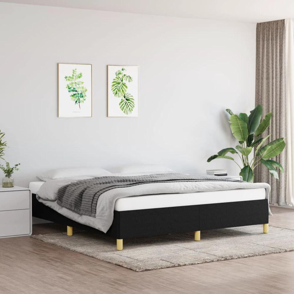 Bed Frame Black 180x200 cm vidaXL Super King Fabric by vidaXL