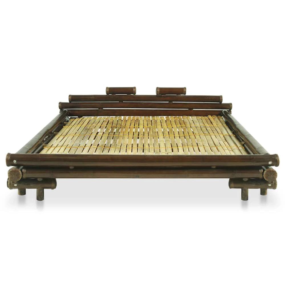 Bed Frame Dark Brown Bamboo 180x200 cm 6FT vidaXL Super King by vidaXL