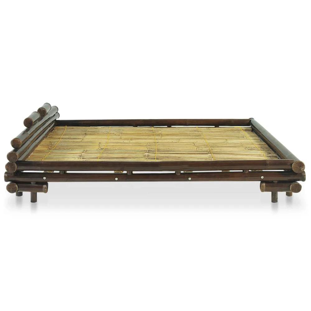 Bed Frame Dark Brown Bamboo 180x200 cm 6FT vidaXL Super King by vidaXL