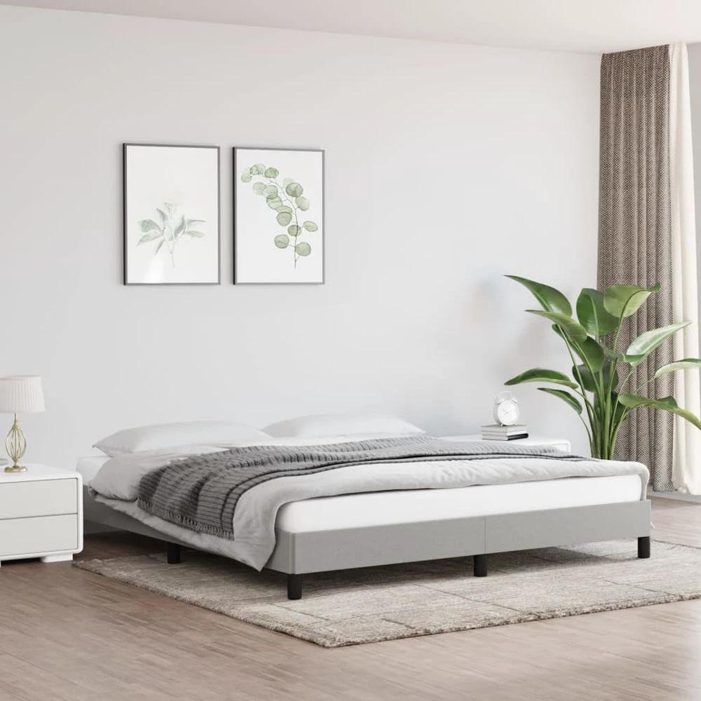 Bed Frame Light Grey 180x200 cm vidaXL Super King Fabric by vidaXL