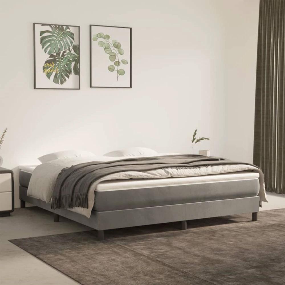 Bed Frame Light Grey 180x200cm vidaXL Super King Velvet by vidaXL