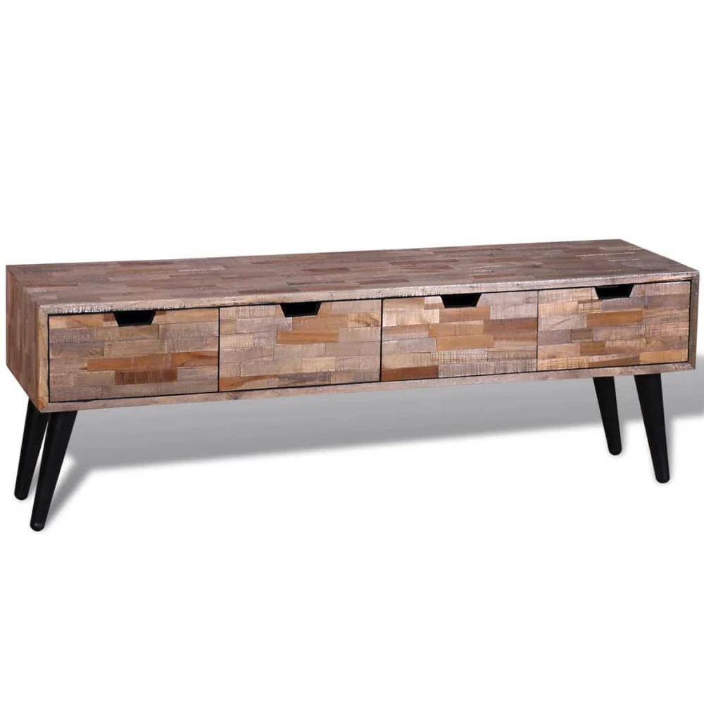 Console TV Cabinet with 4 Drawers vidaXL Reclaimed Teak by vidaXL