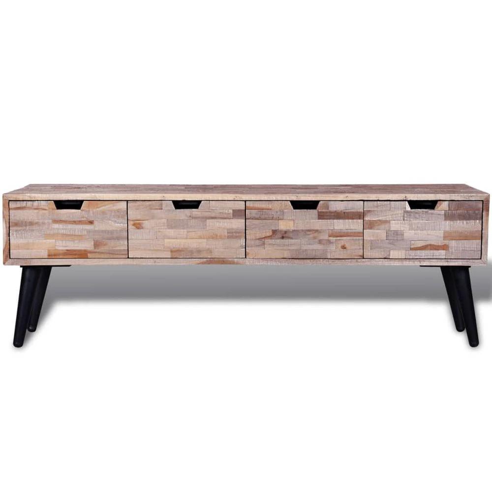 Console TV Cabinet with 4 Drawers vidaXL Reclaimed Teak by vidaXL