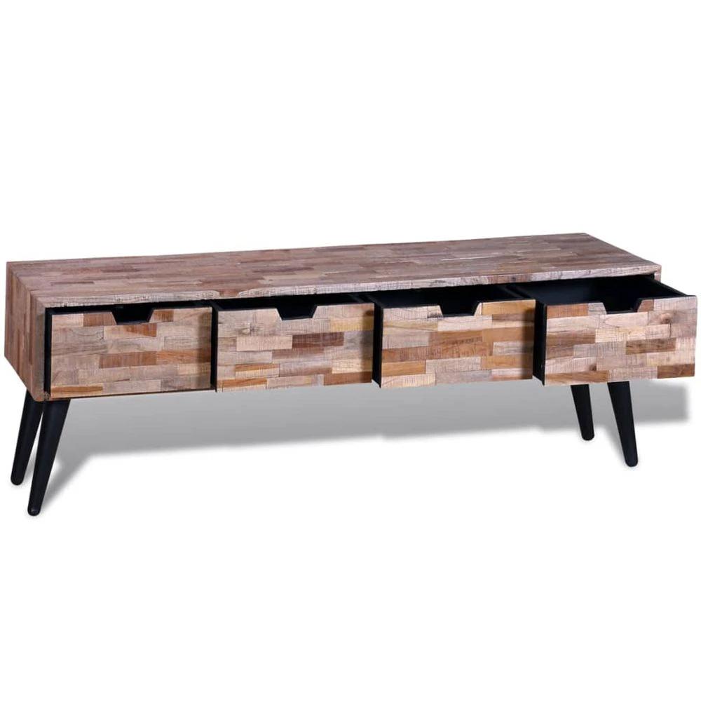 Console TV Cabinet with 4 Drawers vidaXL Reclaimed Teak by vidaXL