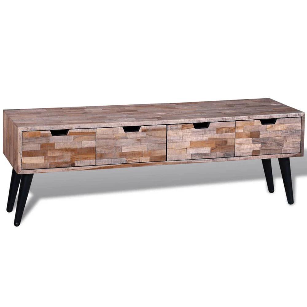 Console TV Cabinet with 4 Drawers vidaXL Reclaimed Teak by vidaXL