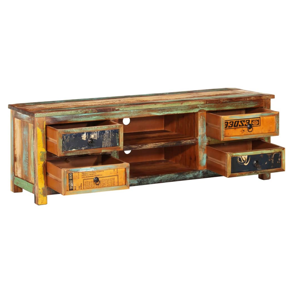 Reclaimed Wood TV Cabinet TV Stand 4 Drawers vidaXL by vidaXL