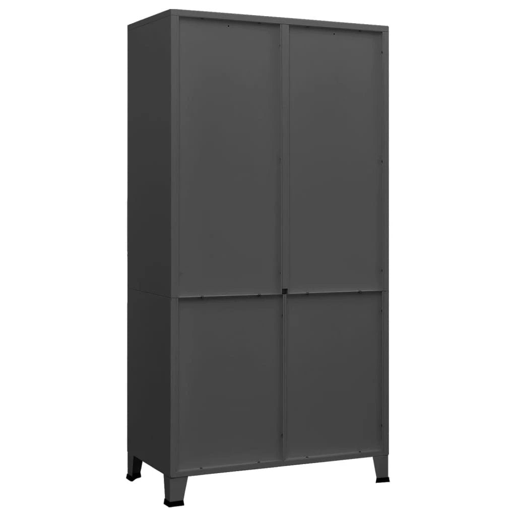 vidaXL Industrial Wardrobe Black 90x50x180 cm Metal - Wardrobe