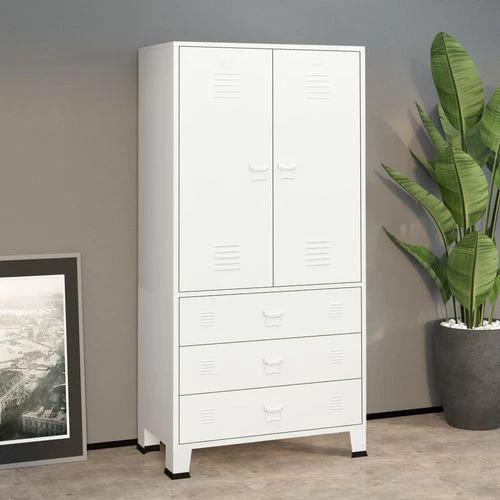 vidaXL Industrial Wardrobe Black 90x50x180 cm Metal - Wardrobe
