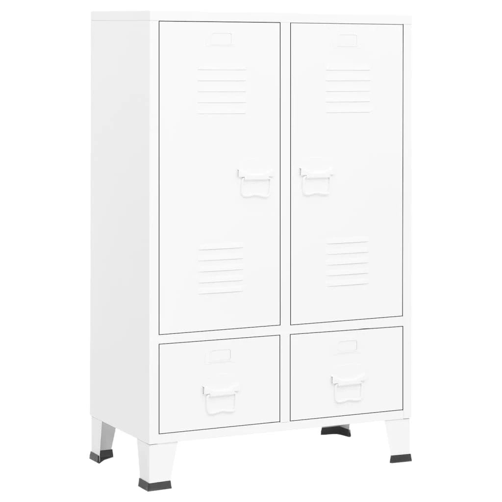 vidaXL Industrial Wardrobe White 67x35x107 cm Steel - Wardrobe