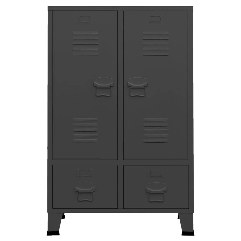 vidaXL Industrial Wardrobe White 67x35x107 cm Steel - Wardrobe